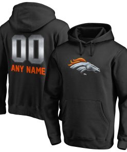 Denver Broncos Personalized Midnight Mascot Pullover Hoodie – Black