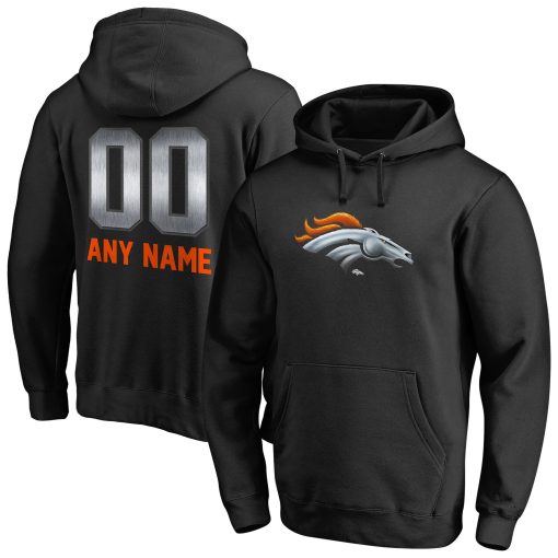 Denver Broncos Personalized Midnight Mascot Pullover Hoodie – Black