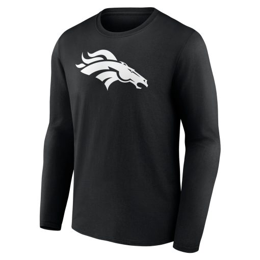 Denver Broncos Personalized Name & Number Monochrome Long Sleeve T-Shirt – Black - Image 2