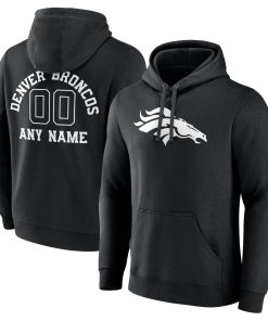 Denver Broncos Personalized Name & Number Pullover Hoodie – Black