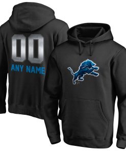 Detroit Lions Personalized Midnight Mascot Pullover Hoodie – Black