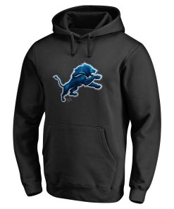 Alternative view of Detroit Lions Personalized Midnight Mascot Pullover Hoodie – Black