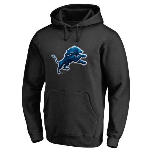 Detroit Lions Personalized Midnight Mascot Pullover Hoodie – Black - Image 2