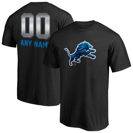 Detroit Lions Personalized Midnight Mascot T-Shirt – Black
