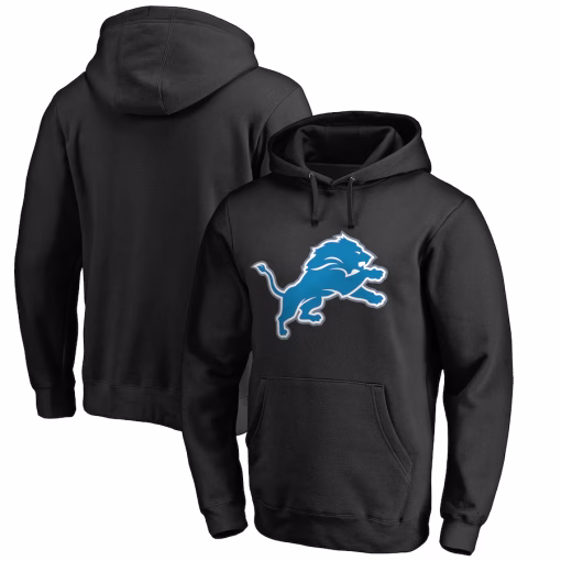 Detroit Lions Primary Logo 2 Pullover Hoodie – Black