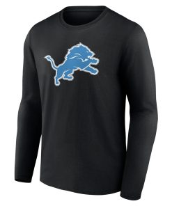 Alternative view of Detroit Lions  Team Authentic Custom Long Sleeve T-Shirt – Black