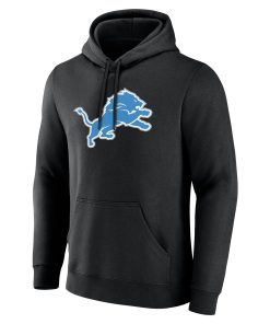 Alternative view of Detroit Lions  Team Authentic Custom Pullover Hoodie – Black