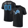 Detroit Lions  Team Authentic Custom T-Shirt – Black