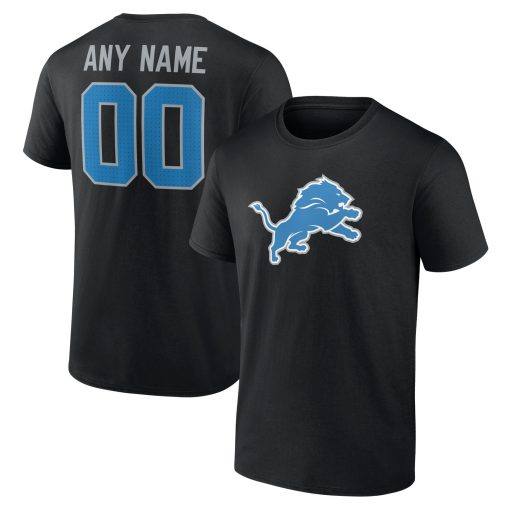 Detroit Lions  Team Authentic Custom T-Shirt – Black