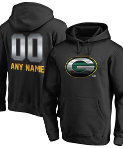 Green Bay Packers Personalized Midnight Mascot Pullover Hoodie – Black