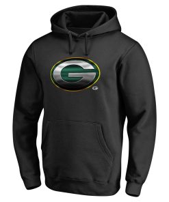 Alternative view of Green Bay Packers Personalized Midnight Mascot Pullover Hoodie – Black