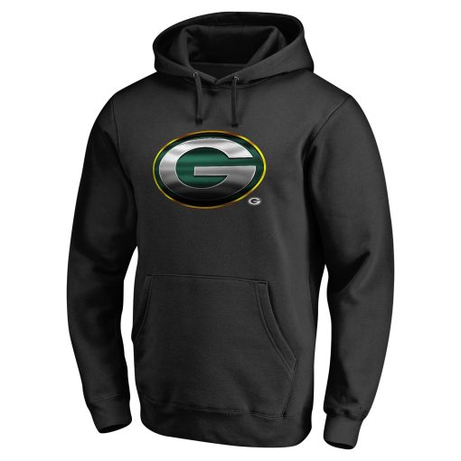 Green Bay Packers Personalized Midnight Mascot Pullover Hoodie – Black - Image 2