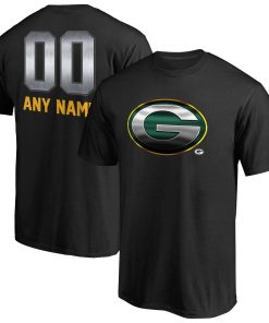 Green Bay Packers Personalized Midnight Mascot T-Shirt – Black