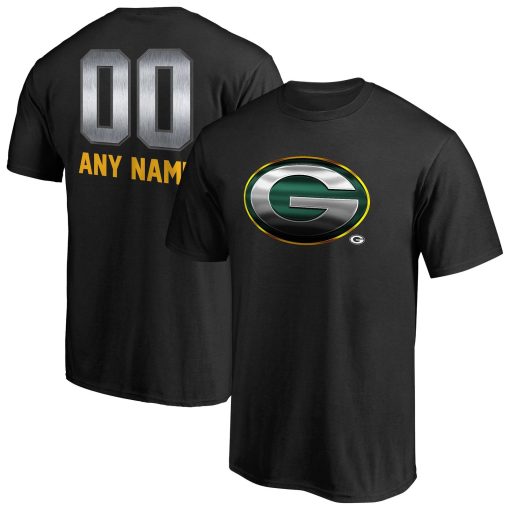Green Bay Packers Personalized Midnight Mascot T-Shirt – Black