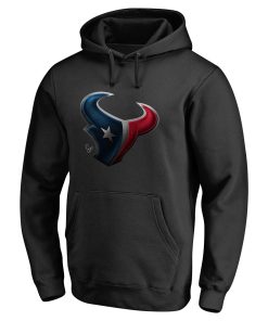 Alternative view of Houston Texans Personalized Midnight Mascot Pullover Hoodie – Black