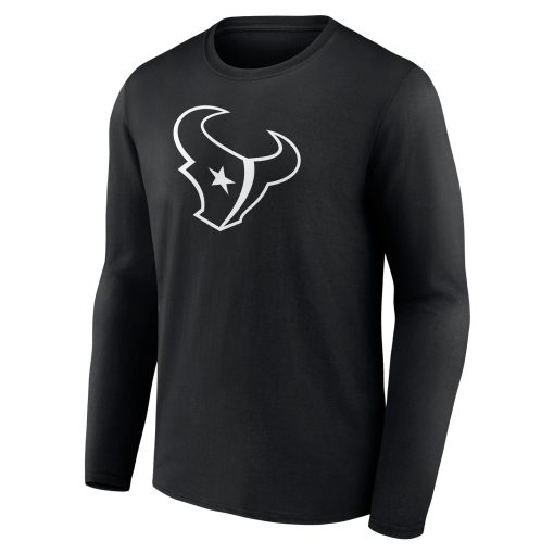 Houston Texans Personalized Name & Number Monochrome Long Sleeve T-Shirt – Black - Image 2