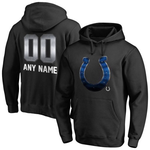 Indianapolis Colts Personalized Midnight Mascot Pullover Hoodie – Black