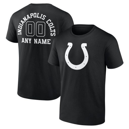 Indianapolis Colts Personalized Name & Number Monochrome T-Shirt – Black