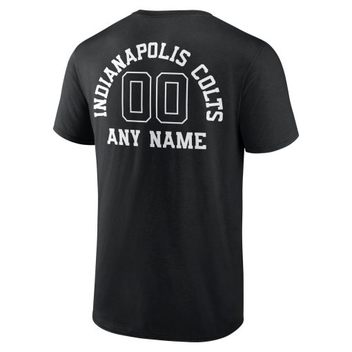 Indianapolis Colts Personalized Name & Number Monochrome T-Shirt – Black - Image 3