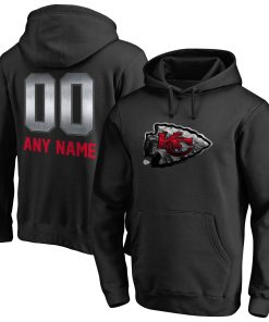 Kansas City Chiefs Personalized Midnight Mascot Pullover Hoodie – Black