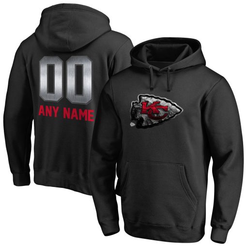 Kansas City Chiefs Personalized Midnight Mascot Pullover Hoodie – Black