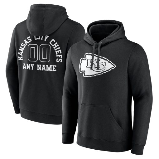 Kansas City Chiefs Personalized Name & Number Pullover Hoodie – Black