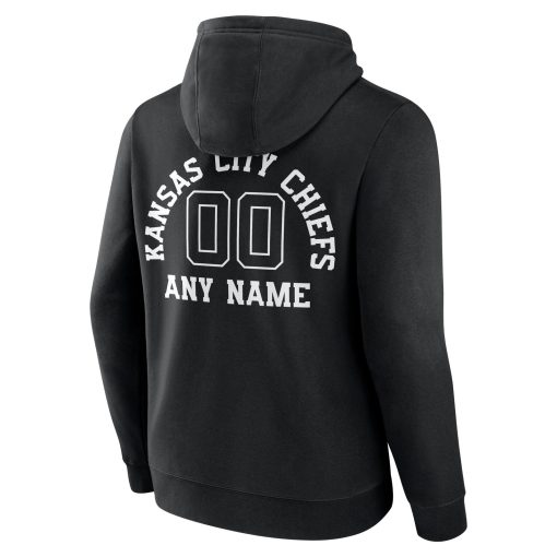 Kansas City Chiefs Personalized Name & Number Pullover Hoodie – Black - Image 3
