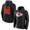 Kansas City Chiefs Team Authentic Logo Personalized Name & Number Pullover Hoodie – Black