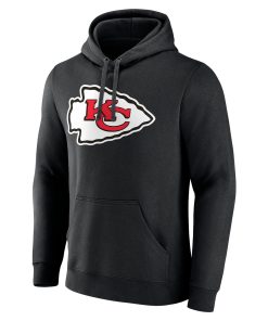Alternative view of Kansas City Chiefs Team Authentic Logo Personalized Name & Number Pullover Hoodie – Black