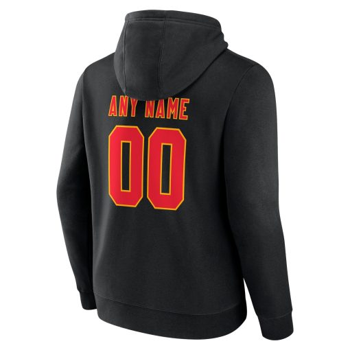 Kansas City Chiefs Team Authentic Logo Personalized Name & Number Pullover Hoodie – Black - Image 3
