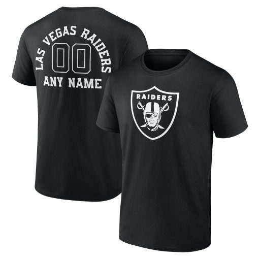 Las Vegas Raiders Personalized Name & Number Monochrome T-Shirt – Black