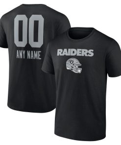 Las Vegas Raiders Personalized Name & Number Team Wordmark T-Shirt – Black