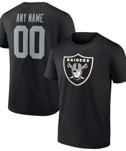 Las Vegas Raiders Team Authentic Personalized Name & Number T-Shirt – Black