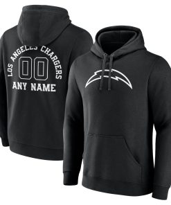 Los Angeles Chargers Personalized Name & Number Pullover Hoodie – Black