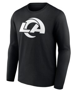 Alternative view of Los Angeles Rams Personalized Name & Number Monochrome Long Sleeve T-Shirt – Black