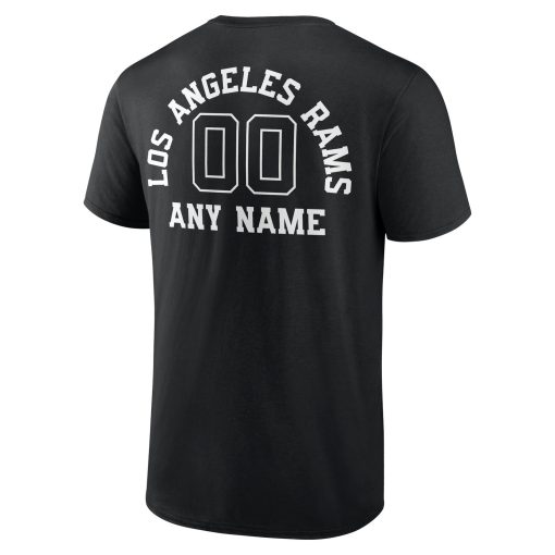 Los Angeles Rams Personalized Name & Number Monochrome T-Shirt – Black - Image 3
