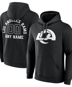 Los Angeles Rams Personalized Name & Number Pullover Hoodie – Black