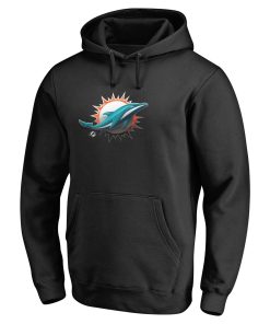 Alternative view of Miami Dolphins Personalized Midnight Mascot Pullover Hoodie – Black