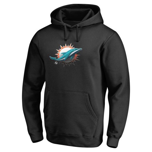 Miami Dolphins Personalized Midnight Mascot Pullover Hoodie – Black - Image 2
