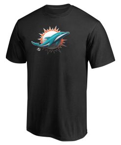 Alternative view of Miami Dolphins Personalized Midnight Mascot T-Shirt – Black