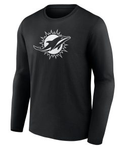 Alternative view of Miami Dolphins Personalized Name & Number Monochrome Long Sleeve T-Shirt – Black