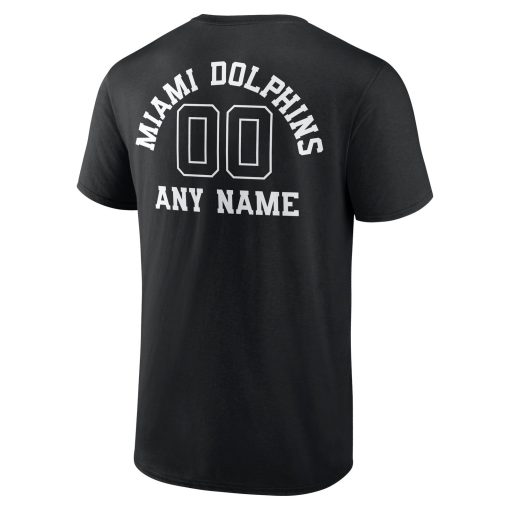 Miami Dolphins Personalized Name & Number Monochrome T-Shirt – Black - Image 3