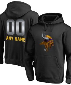 Minnesota Vikings Personalized Midnight Mascot Pullover Hoodie – Black