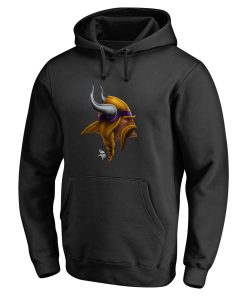 Alternative view of Minnesota Vikings Personalized Midnight Mascot Pullover Hoodie – Black