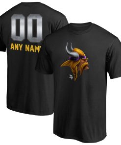 Minnesota Vikings Personalized Midnight Mascot T-Shirt – Black