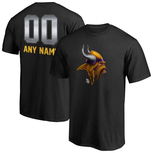 Minnesota Vikings Personalized Midnight Mascot T-Shirt – Black