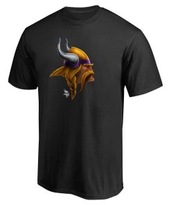 Alternative view of Minnesota Vikings Personalized Midnight Mascot T-Shirt – Black