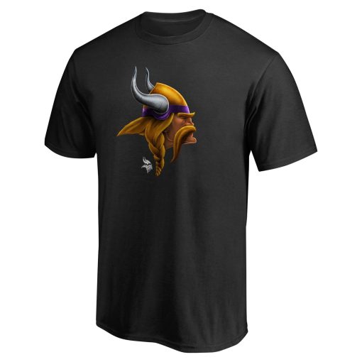 Minnesota Vikings Personalized Midnight Mascot T-Shirt – Black - Image 2