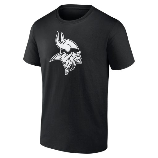 Minnesota Vikings Personalized Name & Number Monochrome T-Shirt – Black - Image 2