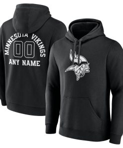 Minnesota Vikings Personalized Name & Number Pullover Hoodie – Black